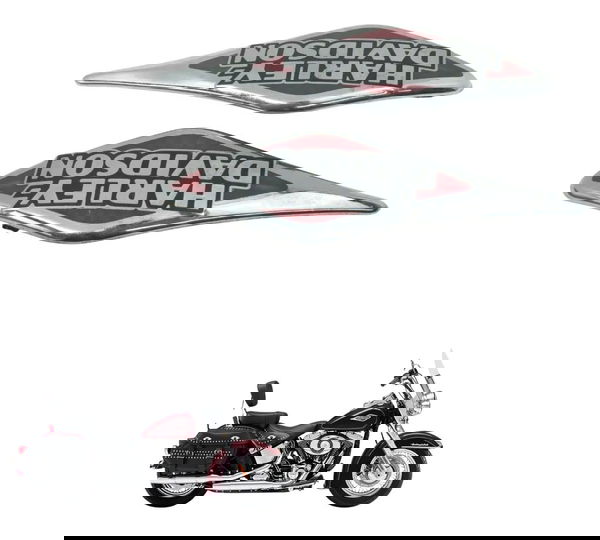 Par Emblema Tanque Harley Softail Heritage Classic 11-15 Ori Prateado