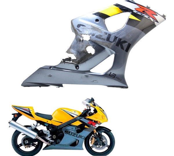 Carenagem Lat Dir C/ Avaria Suzuki Gsx-r Srad 1000 02-05 Cinza-escuro
