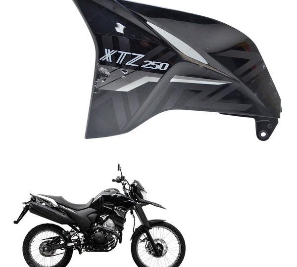 Carenagem Lateral Esq Detal Yamaha Xtz Lander 250 19-22 Orig Preto