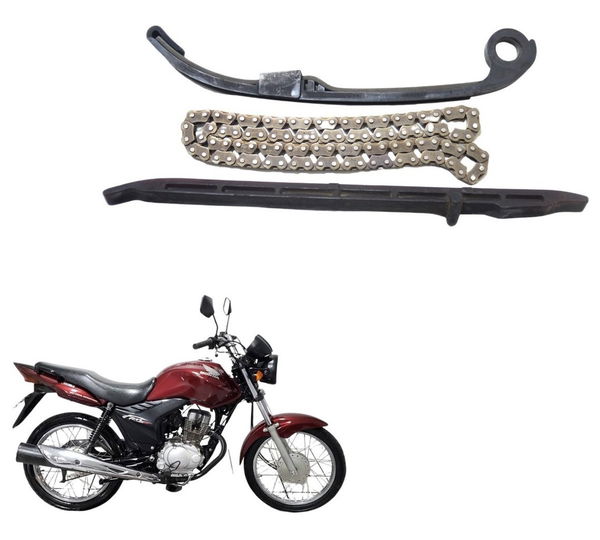 Kit Guia Tensor Corrente Comando Honda Cg 150 Es 2011 Orig