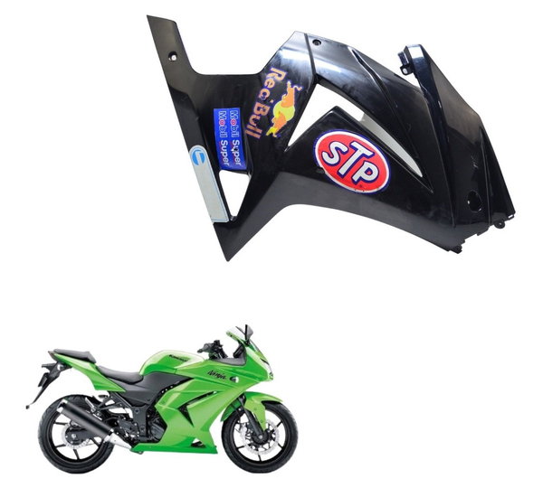 Carenagem Direita C/ Detalhe Kawasaki Ninja 250 R 08-12 Orig Preto