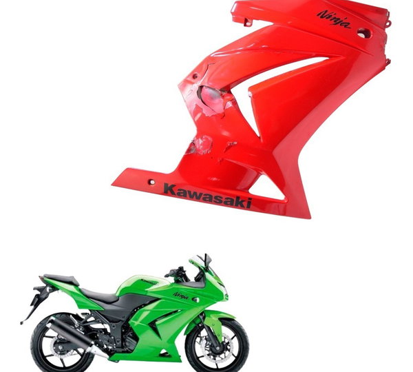Carenagem Direita C/ Avaria Kawasaki Ninja 250 R 08-12 Orig Vermelho