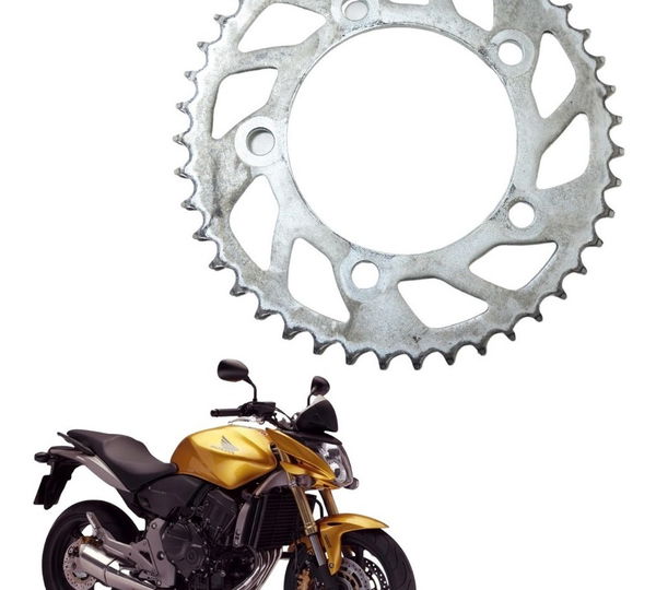 Coroa 43 Dentes Honda Cb 600f Hornet 08-11 Original Prateado