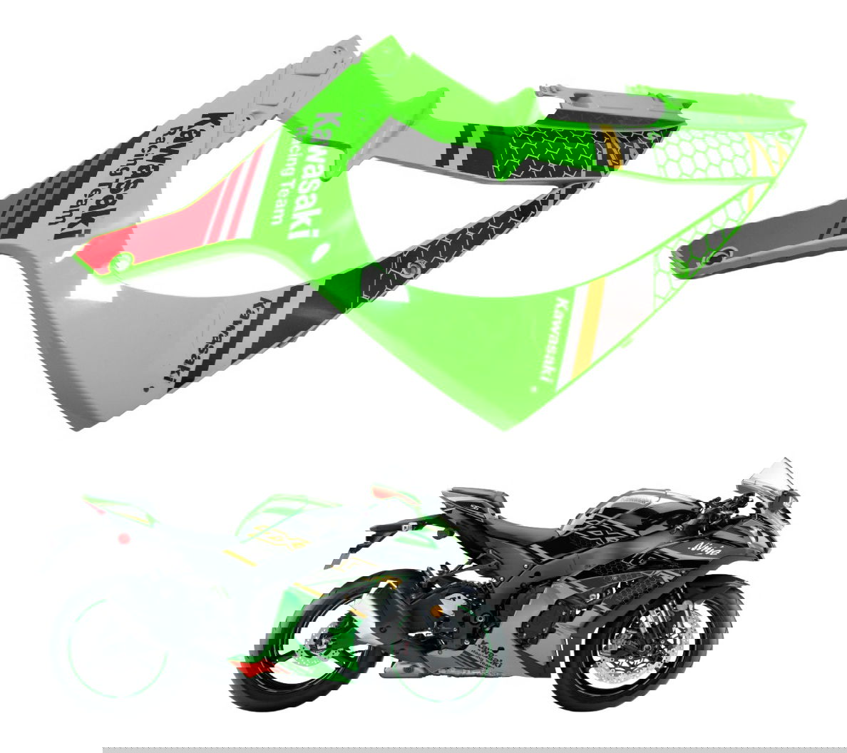 Carenagem Lateral Esq C/ Detalhes Kawasaki Zx 10r 17-22 Orig Carenagem Lateral Esq C/ Detalhes Kawasaki Zx 10r 17-22 Orig