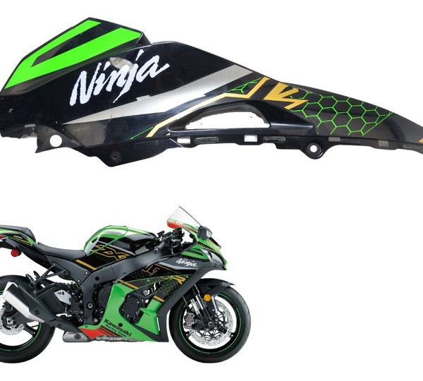 Carenagem Superior Esq C/ Avaria Kawasaki Zx 10r 17-22 Orig Preto