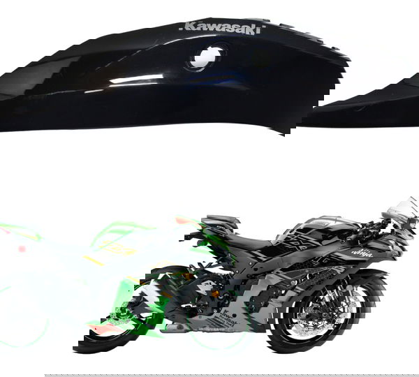Carenagem Rabeta Esq C/ Avaria Kawasaki Zx 10r 17-22 Orig Preto