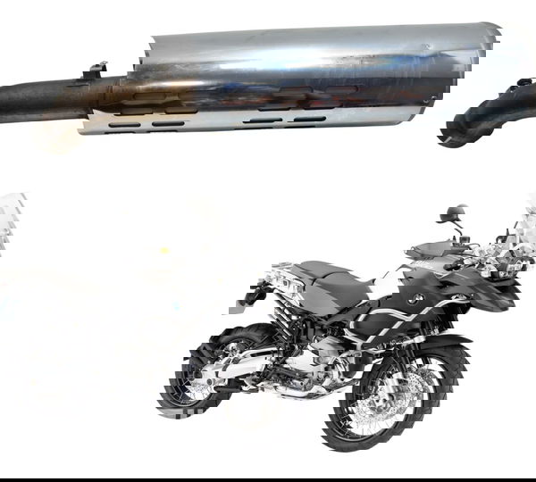 Ponteira Escape Bmw R1200 R 1200 Gs Adv 08-12 Original Prateado