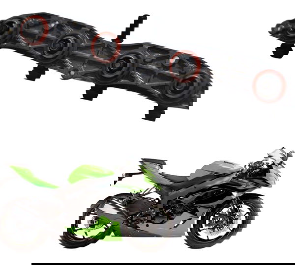 Flauta Secundário C/ Bicos Kawasaki Zx 6r 08-12 Original