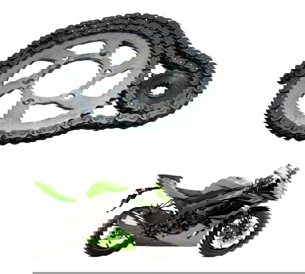 Kit Relação S/ Emenda Kawasaki Zx 6r 08-12 Original Prateado