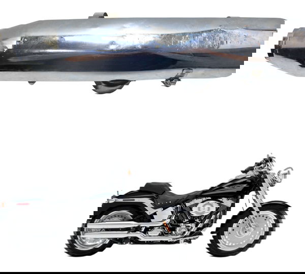 Capa Ponteira Escape C/ Detalhe Harley Softail Fat Boy 07-11