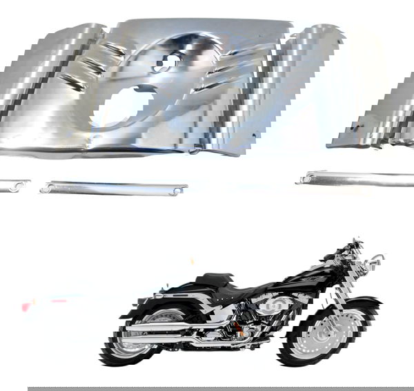 Acabamento Farol C/ Detalh Harley Softail Fat Boy 07-11 Orig