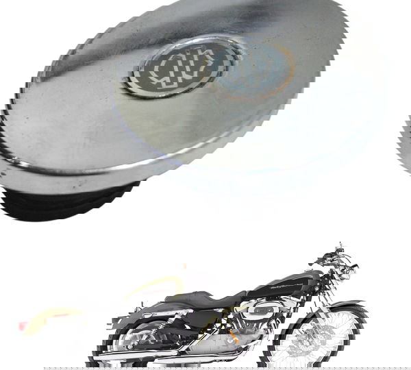 Tampa Tanque Harley Xl 883 Custom 2007 Original Prateado