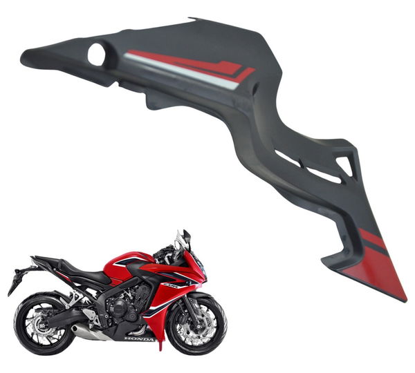 Carenagem Lateral Esquerd C/ Detalh Honda Cbr 650f 2019 Orig Preto