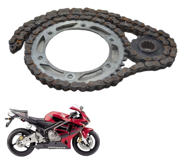 Kit Relação S/ Emenda Honda Cbr 600 Rr 03-04 Original Prateado