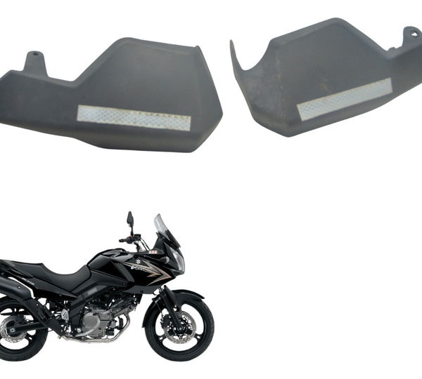 Par Protetor Punho C/ Detalhes Suzuki Dl 650 V Strom 09-13 Preto