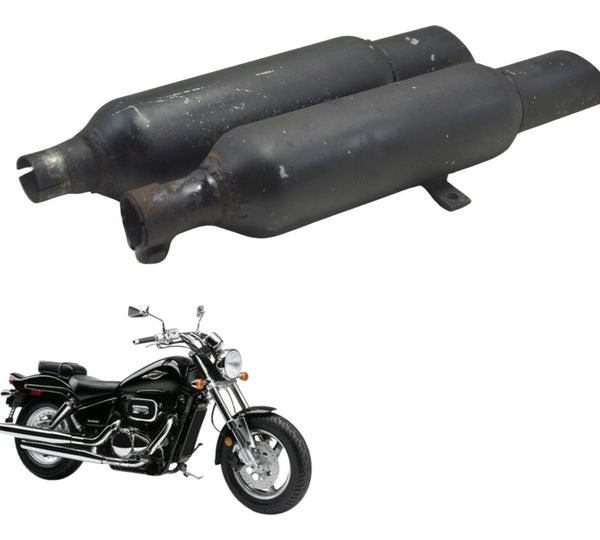 Par Ponteira Escape C/ Detalhes Suzuki Vz 800 Marauder 97-05