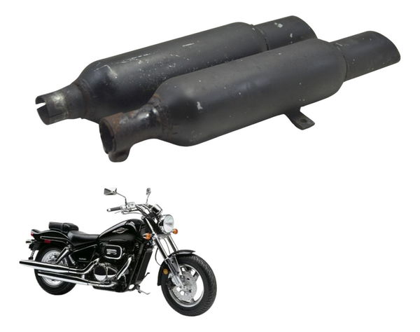 Par Ponteira Escape C/ Detalhes Suzuki Vz 800 Marauder 97-05