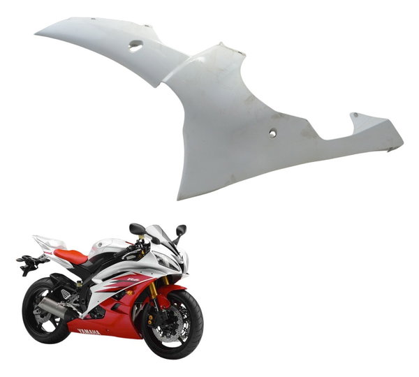 Carenagem Lateral Esquerda C/ Detalhes Yamaha Yzf R6 06-12  Branco
