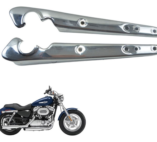 Par Espada Paralama Traseiro Harley Xl 1200 2013 Original Prateado