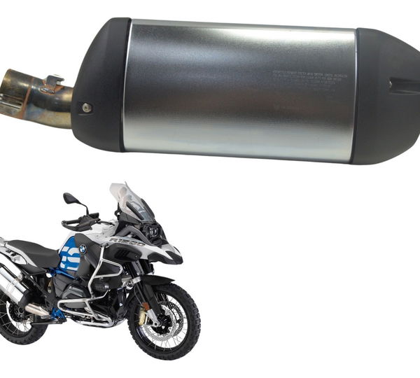 Ponteira Escape C/ Detalhes Bmw R1200 R 1200 Gs Adv 13-19 Prateado