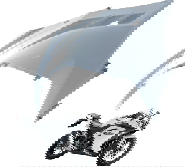 Carenagem Lateral Esq Avaria Kawasaki Ninja 300 13-18 Orig Branco