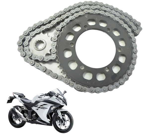 Kit Relação Kawasaki Ninja 300 13-18 Original Prateado