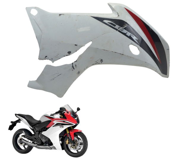 Carenagem Lateral Dir C/ Avaria Honda Cbr 600f 12-14 Orig Branco