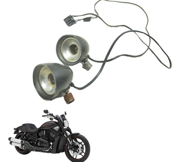 Par Pisca Dianteiro S/ Lente Harley Night Rod 12-16 Original