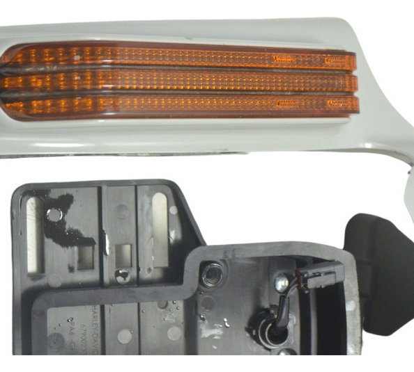 Lanterna C/pisca Led Suporte Placa Harley Street Glide Cvo Esquerdo Laranja