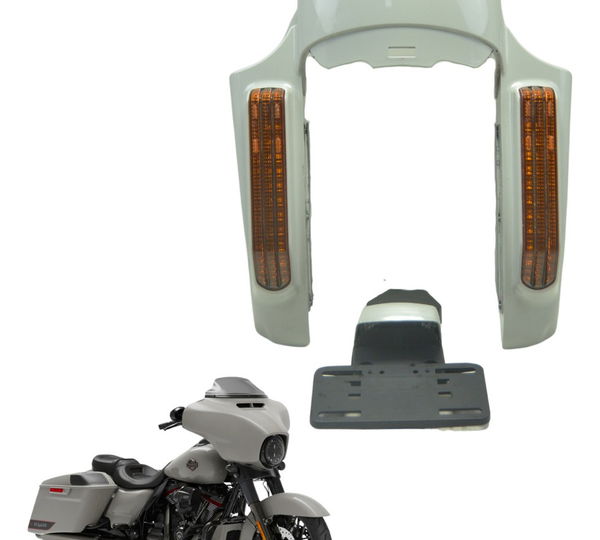 Lanterna C/pisca Led Suporte Placa Harley Street Glide Cvo Esquerdo Laranja