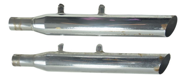Par Ponteira Escape C/ Detalhes Harley Xl 883 N 1200 Orig
