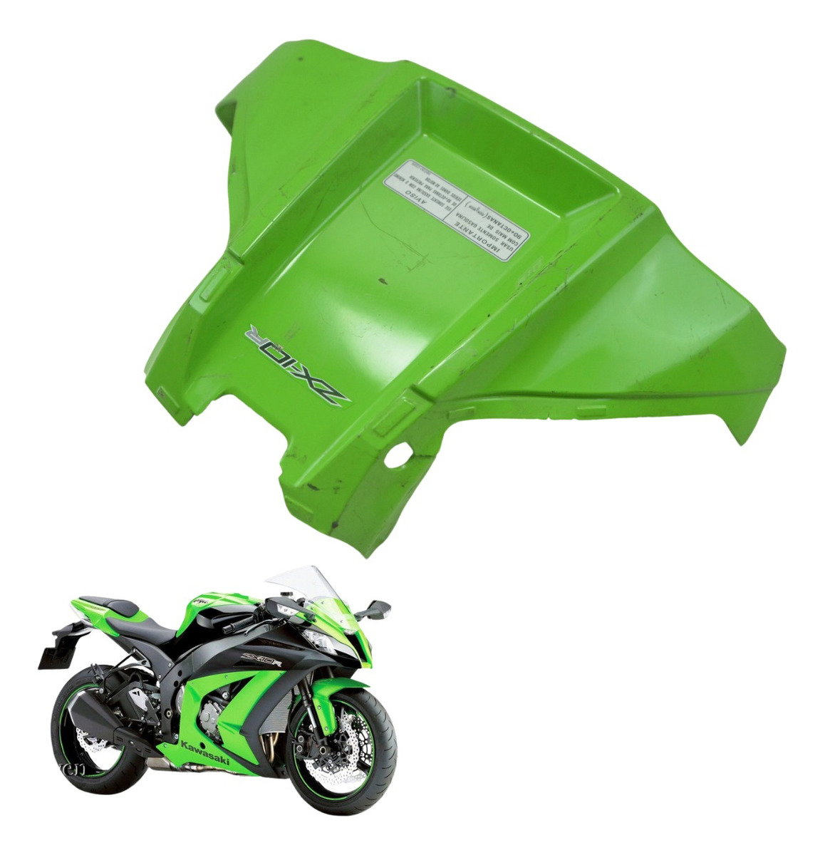 Carenagem Central Tanque C/avaria Kawasaki Zx 10r 10-15 Orig Verde