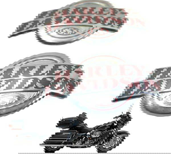 Par Emblema Tanque Harley Electra Glide Touring 1450 Orig