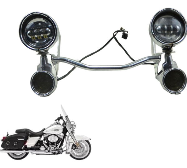Farol Auxiliar C/ Pisca Harley Road King Touring 2013 Orig Esquerdo