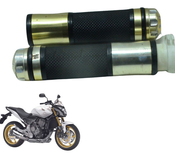 Par Manopla C/ Detalhes Esportivo Honda Cb 600f Hornet 12-14 Dourado
