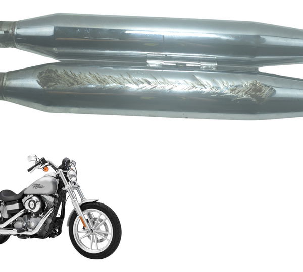 Par Ponteira Escape C/ Det Harley Dyna Super Glide Fxd 09-11