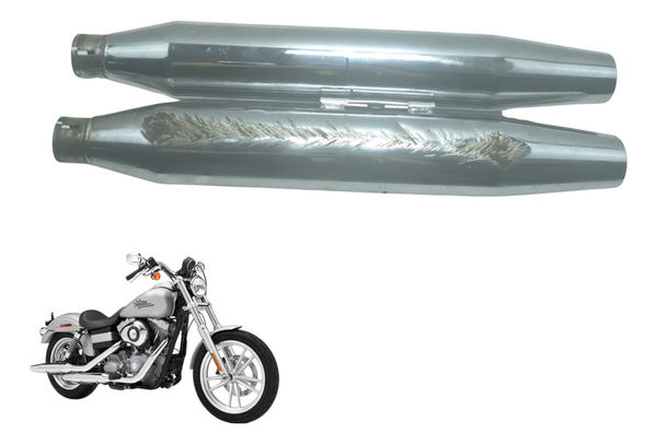 Par Ponteira Escape C/ Det Harley Dyna Super Glide Fxd 09-11