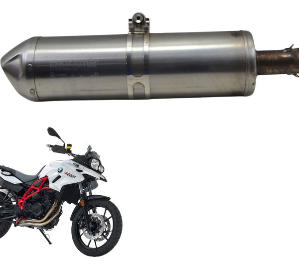 Ponteira Escape C/ Detalhes Bmw F 700 Gs 2017 Original Prateado