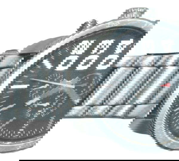 Relógio Diesel Cronógrafo Idz4219 Original Prateado Preto