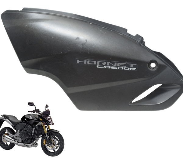 Carenagem Lateral Esq C/ Det Honda Cb 600f Hornet 08-11 Orig Preto