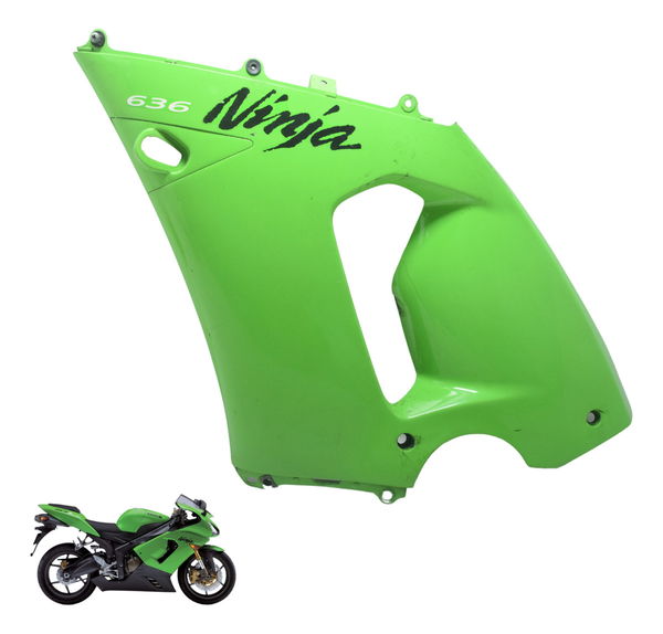 Carenagem Lateral Esq C/ Detalhes Kawasaki Zx 6r 05-06 Orig
