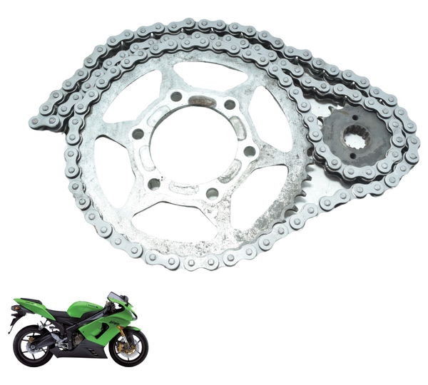 Kit Relação Kawasaki Zx 6r 05-06 Original Prateado