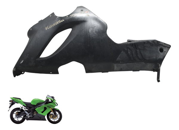 Spoiler Esquerdo C/ Avaria Kawasaki Zx 6r 05-06 Original