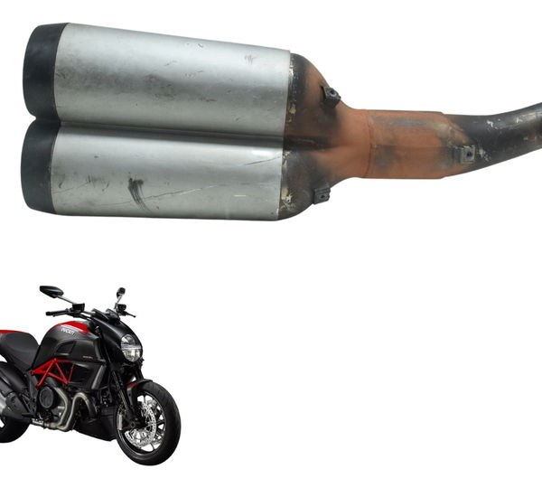 Ponteira Escape C/ Detalhes Ducati Diavel 11-16 Original Prateado