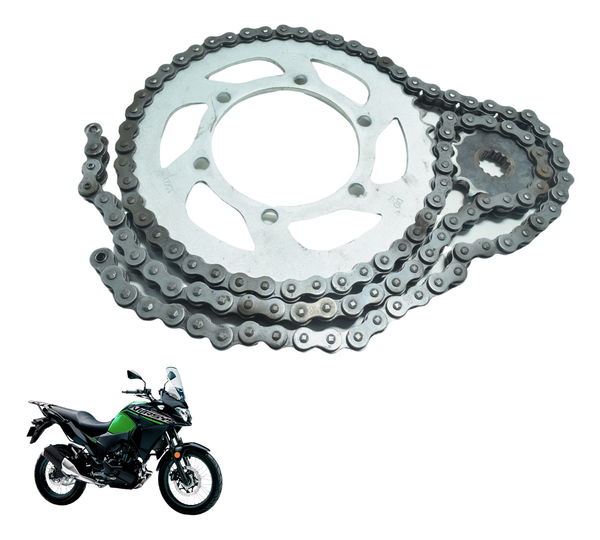 Kit Relação S/ Uma Emenda Kawasaki Versys 300 X 18-24 Orig Prateado