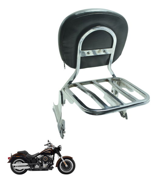 Sissy Bar C/ Bagageiro Harley Softail Fat Boy Flstf 11-15