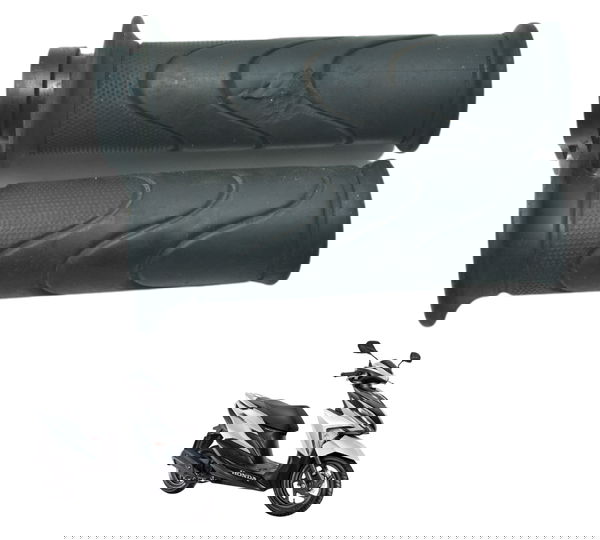 Par Manopla C/ Detalhes Honda Elite 125 18-22 Original Preto