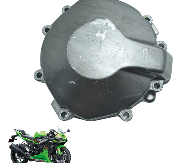 Tampa Estator C/ Detalhes Kawasaki Zx636 Zx 6r 19-24 Orig Cinza
