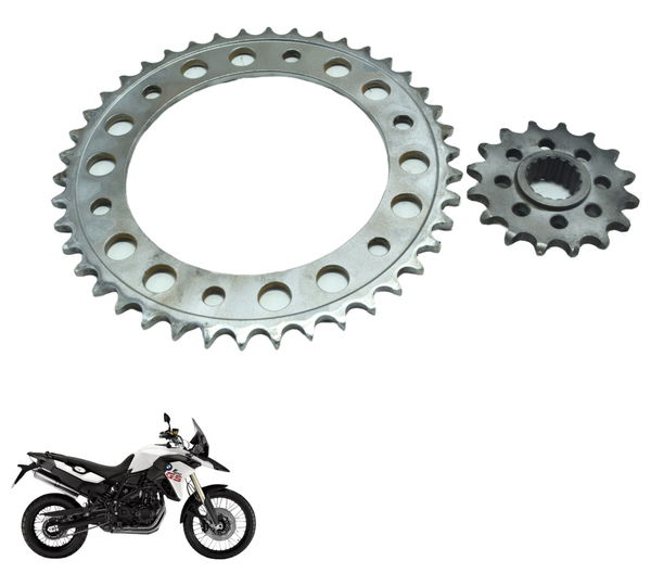 Coroa E Pinhão Bmw F 800 Gs 13-16 Original Cinza