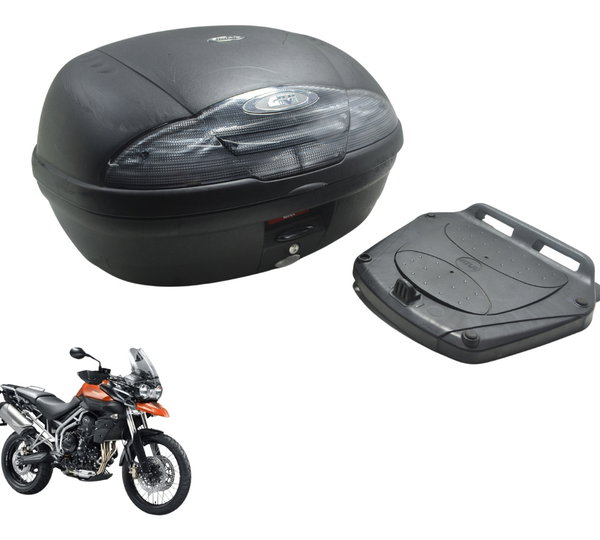 Jogo Baú Givi C/ Detalhes Triumph Tiger 800 13-14 Preto